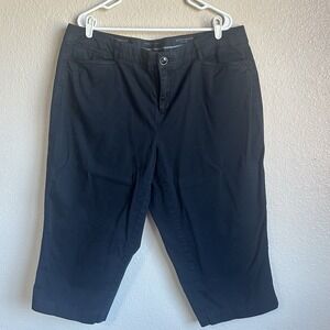 Intro Love the Fit High Rise Black Capri Work Crop Pants Stretch SZ 18W EUC